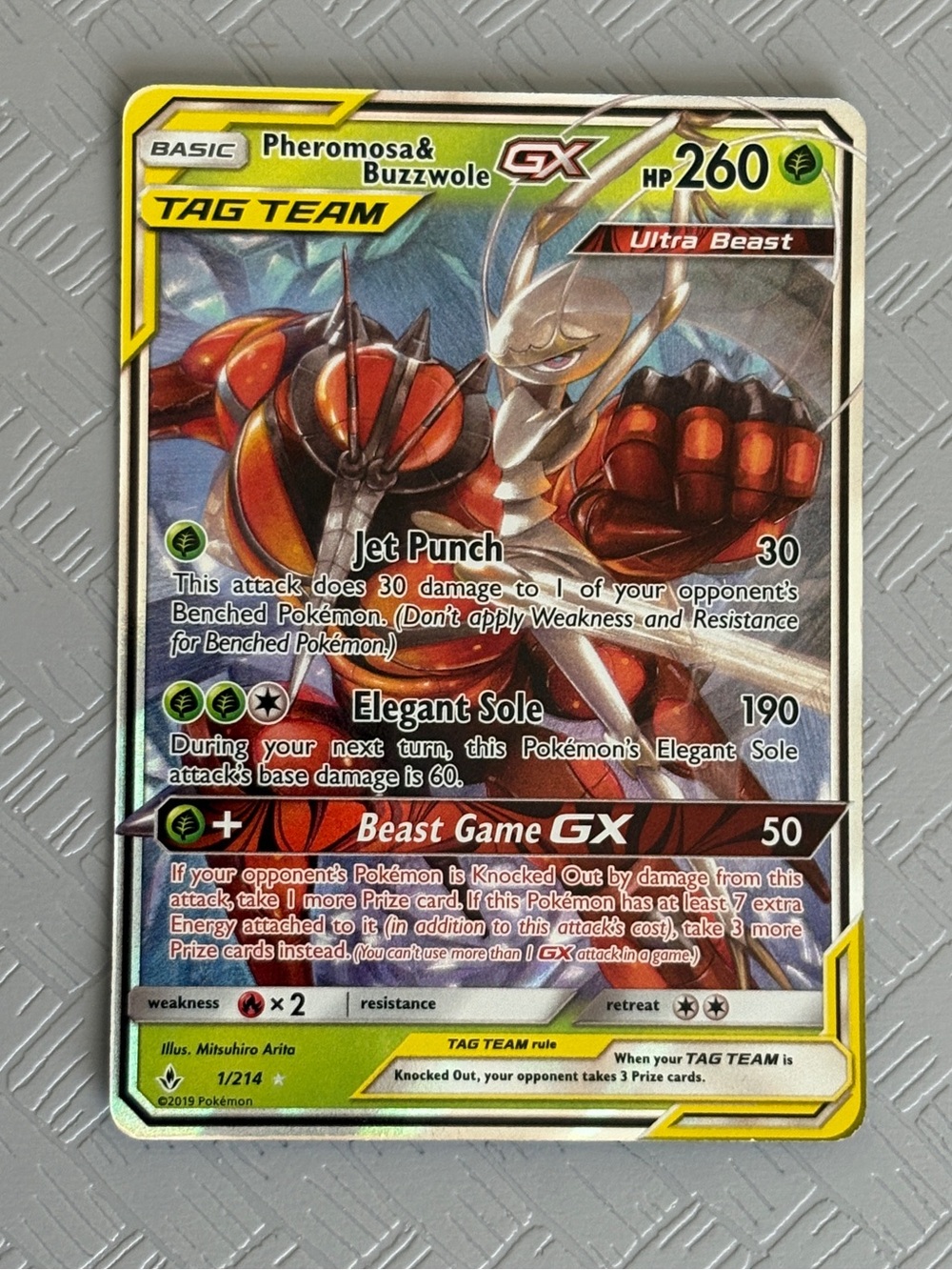 Pheromosa & Buzzwole GX 1/214 Unbroken Bonds TAG TEAM